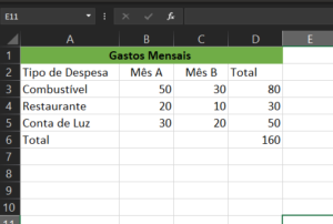 Como Usar o Excel Como Calculadora Exemplo tela 6